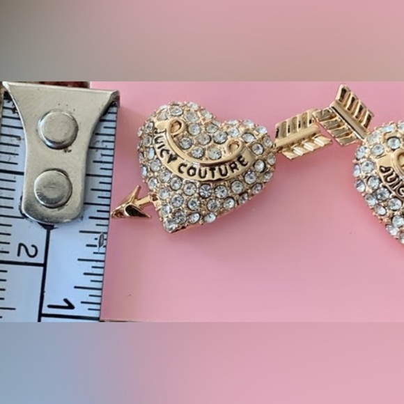 Juicy Couture LA Puffed Arrow Heart Crystal Earrings Gold-Tone NWOT - Picture 5 of 5